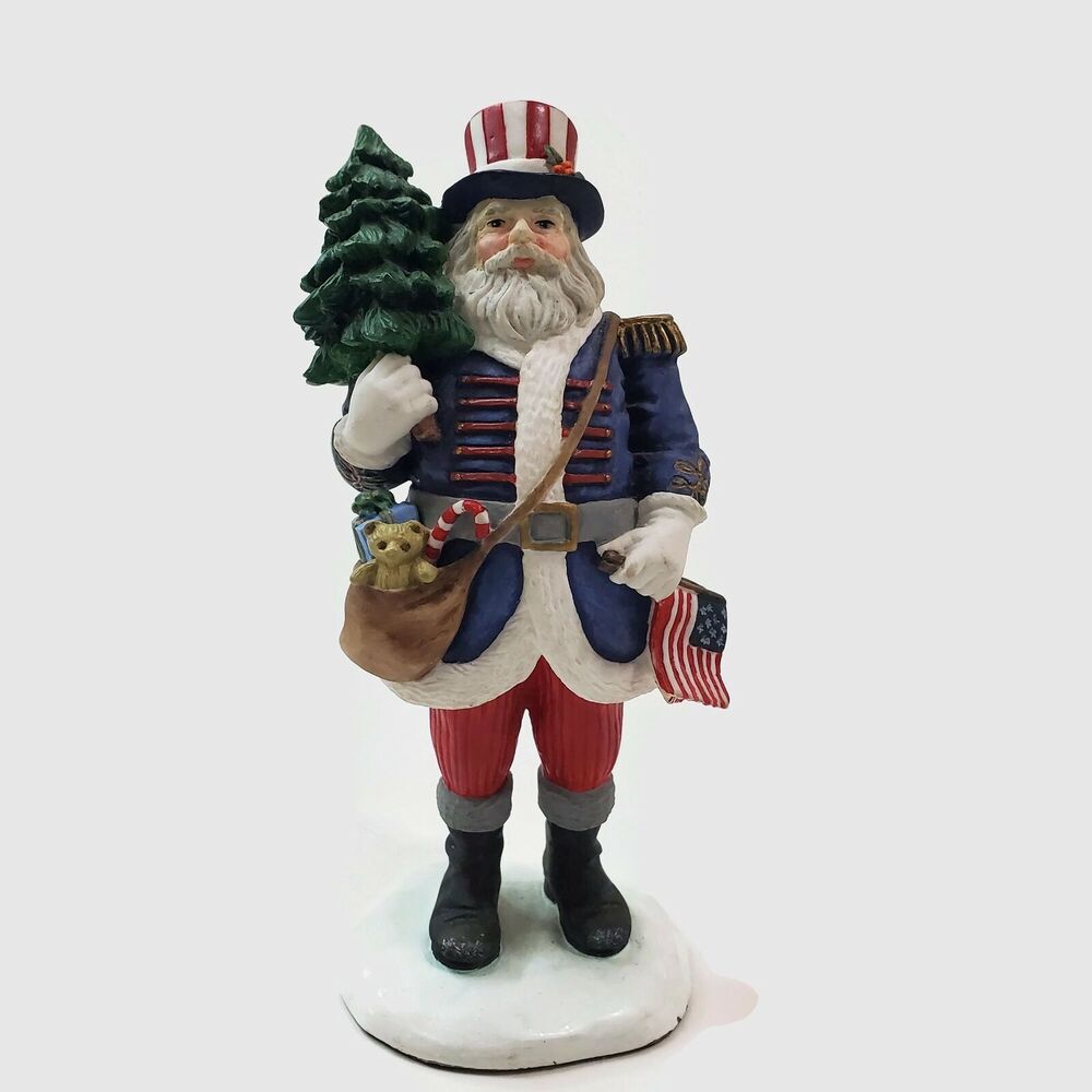 Lenox Collector's Treasury of Santas Patriotic Santa Figurine Chipped Tree Tip
